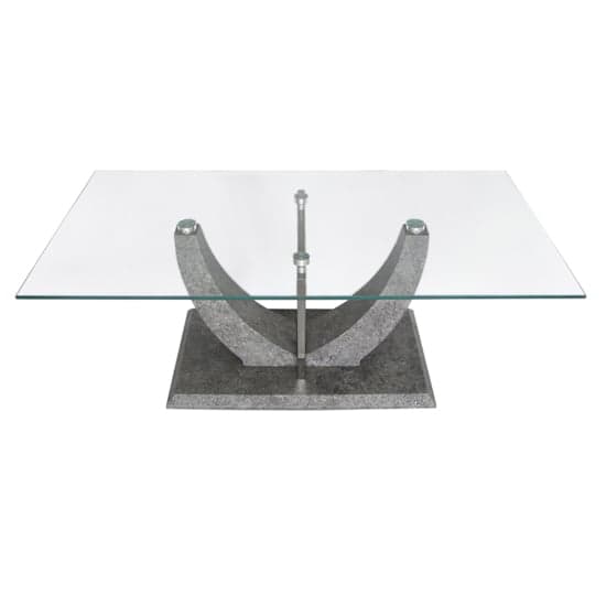 Liberty Clear Glass Coffee Table With Grey Wooden Base_3