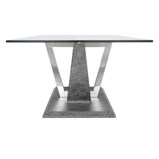 Liberty Clear Glass Coffee Table With Grey Wooden Base_6