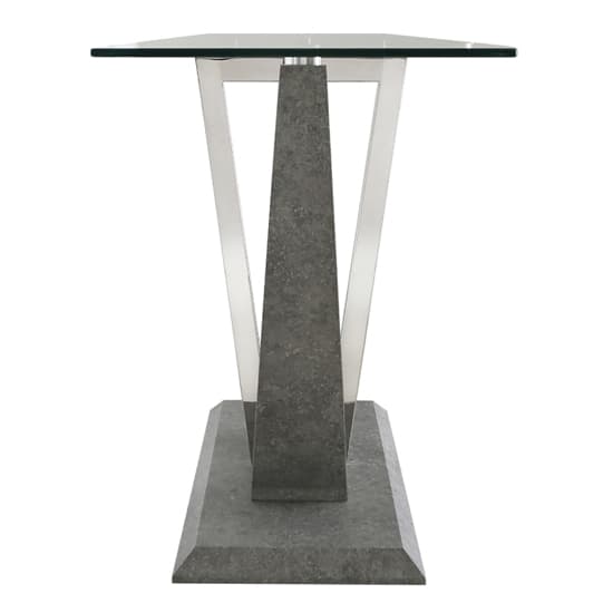 Liberty Clear Glass Console Table With Grey Wooden Base_5