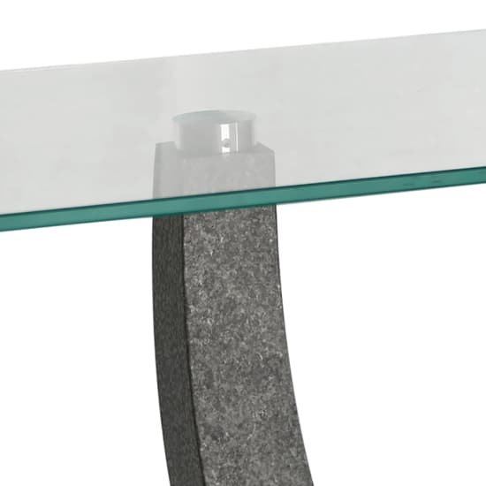 Liberty Clear Glass Console Table With Grey Wooden Base_6