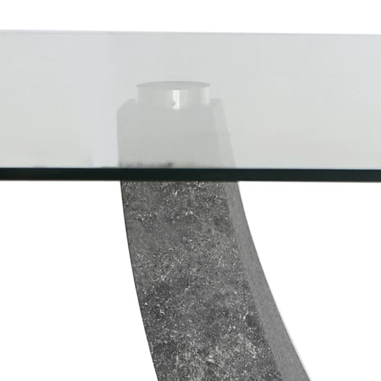 Liberty Clear Glass Dining Table With Grey Wooden Base_6