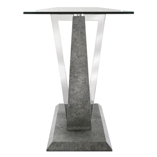 Liberty Clear Glass Dining Table With Grey Wooden Base_7