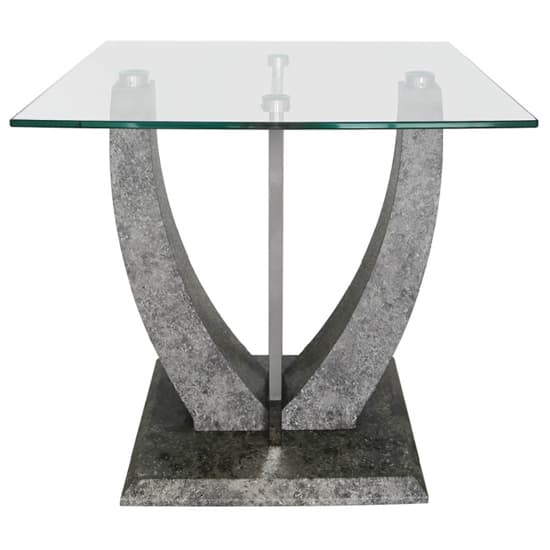Liberty Clear Glass End Table With Grey Wooden Base_2