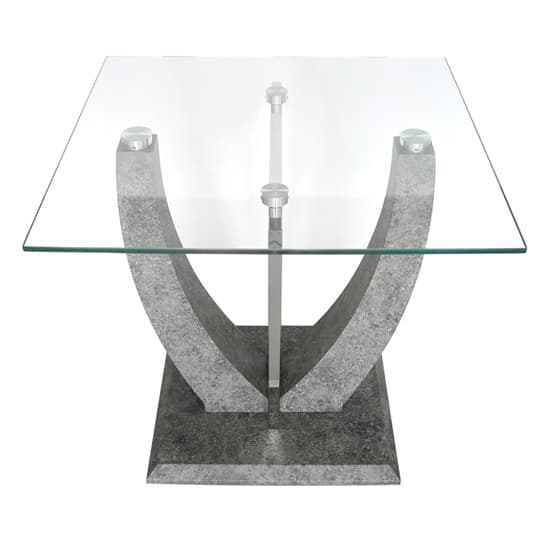 Liberty Clear Glass End Table With Grey Wooden Base_3