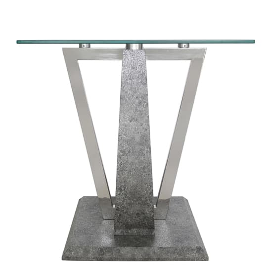 Liberty Clear Glass End Table With Grey Wooden Base_5