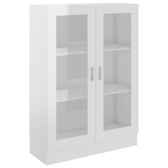 Libet High Gloss Display Cabinet In With 2 Doors In White_3