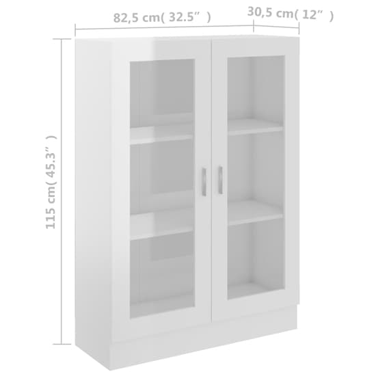 Libet High Gloss Display Cabinet In With 2 Doors In White_6