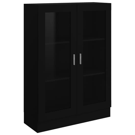 Libet Wooden Display Cabinet In With 2 Doors In Black_3