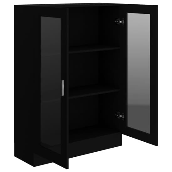 Libet Wooden Display Cabinet In With 2 Doors In Black_4