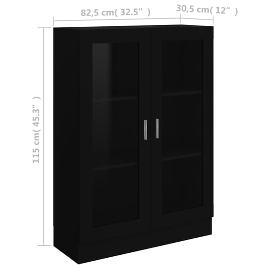 Libet Wooden Display Cabinet In With 2 Doors In Black_6