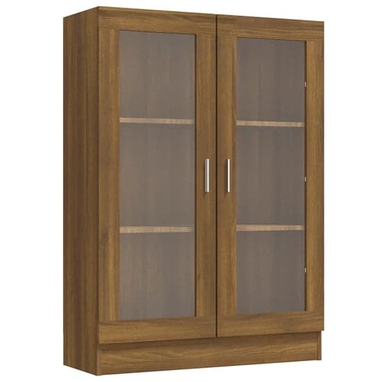 Libet Wooden Display Cabinet In With 2 Doors In Brown Oak_3