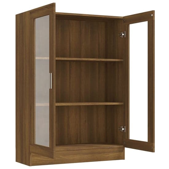 Libet Wooden Display Cabinet In With 2 Doors In Brown Oak_4