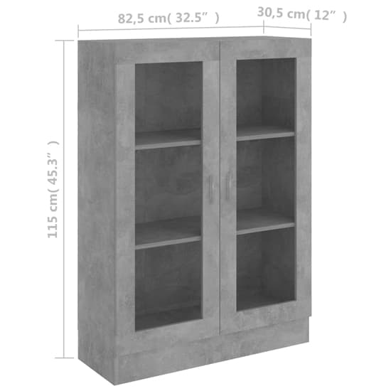 Libet Wooden Display Cabinet In With 2 Doors In Concrete Effect_3