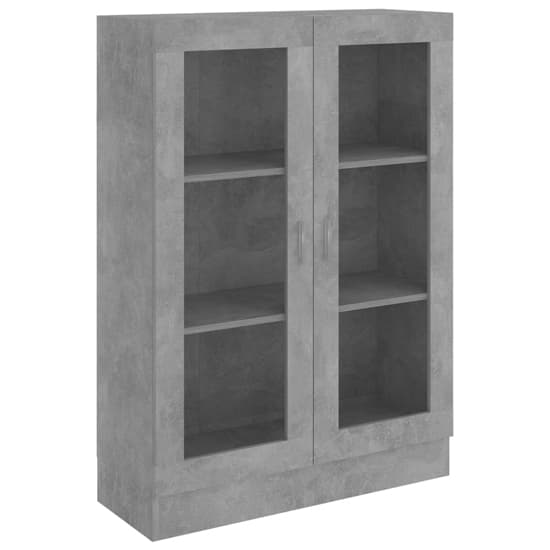 Libet Wooden Display Cabinet In With 2 Doors In Concrete Effect_4