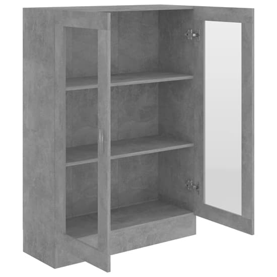 Libet Wooden Display Cabinet In With 2 Doors In Concrete Effect_5