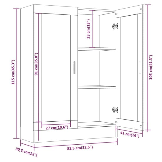 Libet Wooden Display Cabinet In With 2 Doors In Grey Sonoma Oak_6