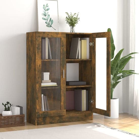 Libet Wooden Display Cabinet In With 2 Doors In Smoked Oak_2