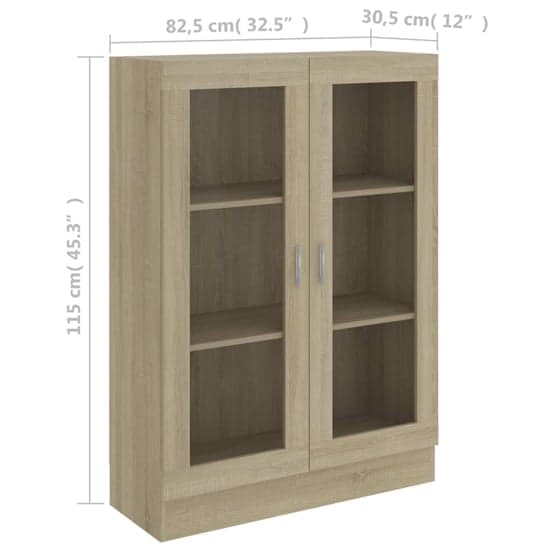 Libet Wooden Display Cabinet In With 2 Doors In Sonoma Oak_6