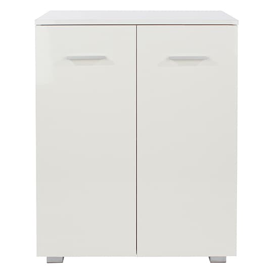 Louth High Gloss 2 Doors Sideboard In White_2