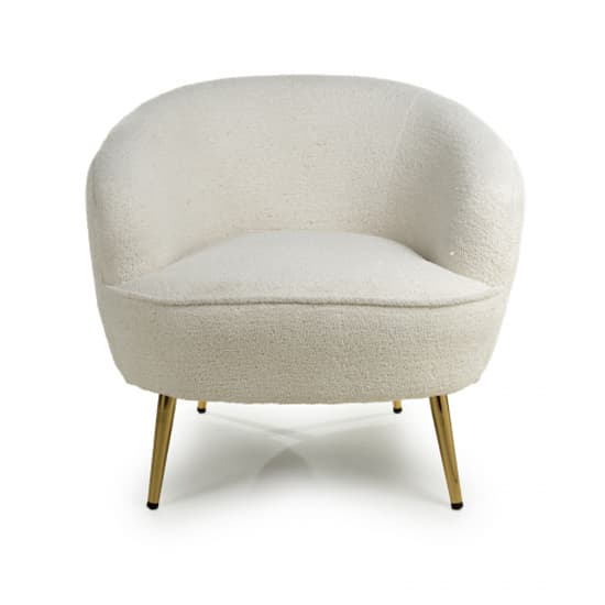 Liege Boucle Fabric Tub Chair In Vanilla White_4