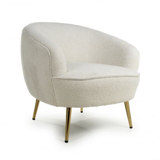 Liege Boucle Fabric Tub Chair In Vanilla White_1