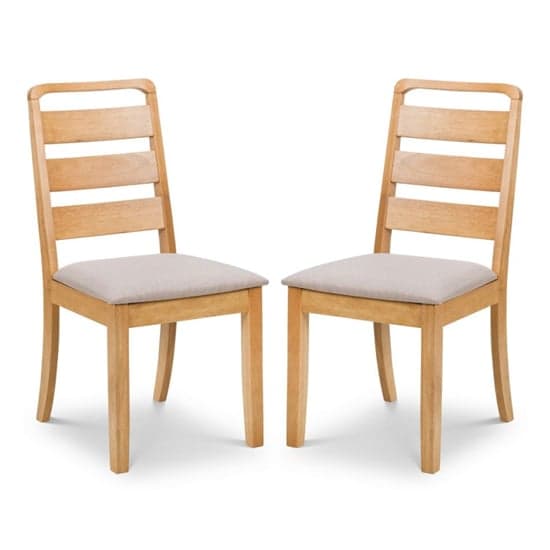 Liliya Waxed Oak Wooden Dining Chairs In Pair_1