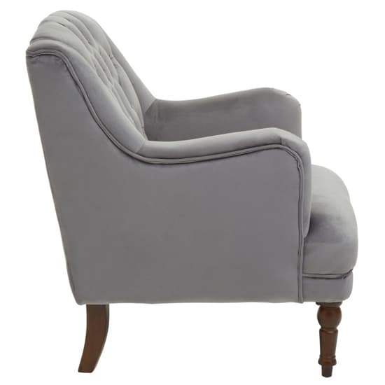 Lillie Velvet Upholstered Armchair In Grey_3