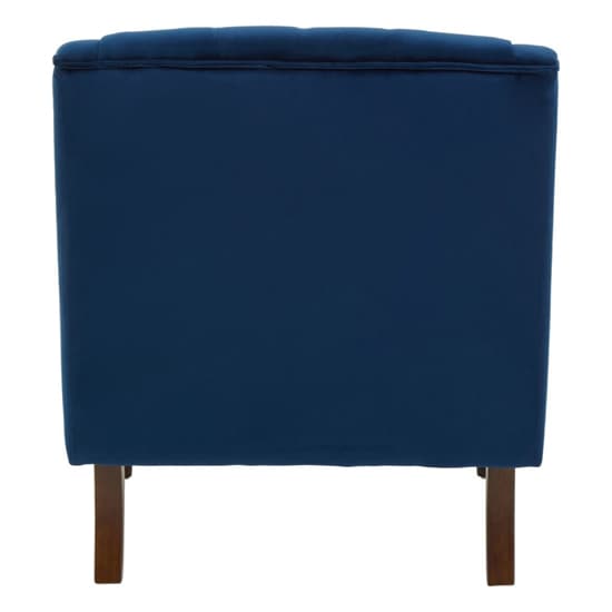 Lillie Velvet Upholstered Armchair In Midnight Blue_4