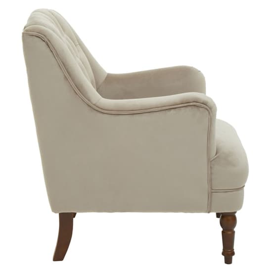 Lillie Velvet Upholstered Armchair In Mink_3