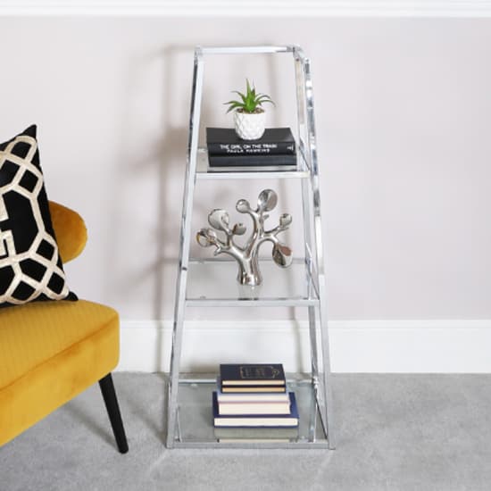 Lima Ladder Display Stand Small In Shiny Chrome Frame_1