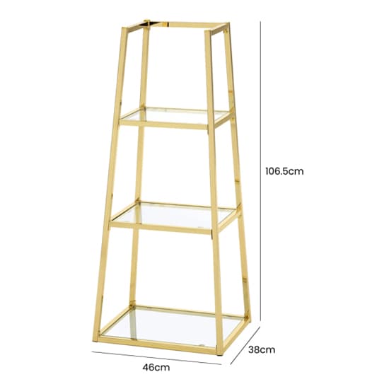 Lima Ladder Display Stand Small In Shiny Gold Frame Furniture in Fashion