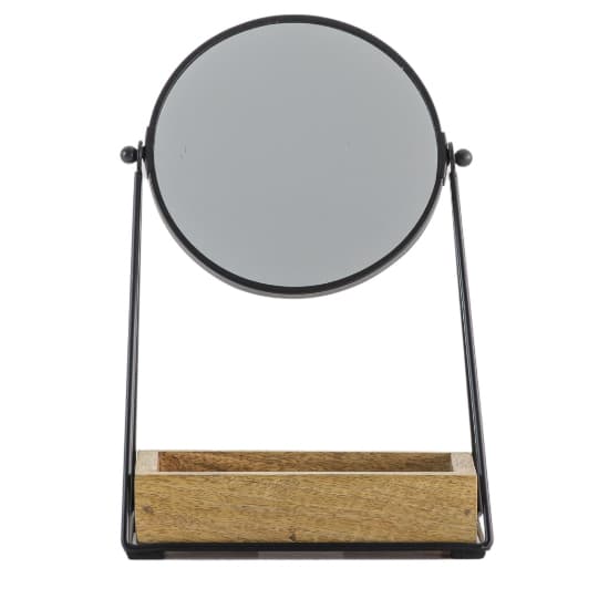 Lima Vanity Mirror With Tray In Black Metal Frame_3