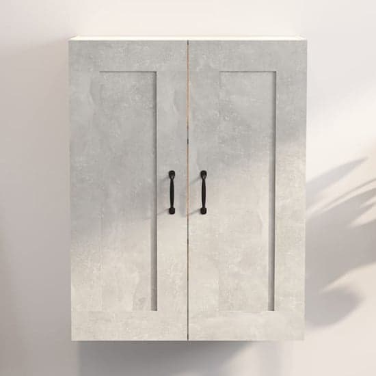 Lima Wooden Wall Storage Cabinet With 2 Door In Concrete Effect_1