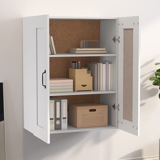 Lima Wooden Wall Storage Cabinet With 2 Doors In White_2
