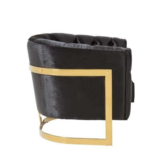Lorman Velvet Accent Chair In Black With Gold Frame_3