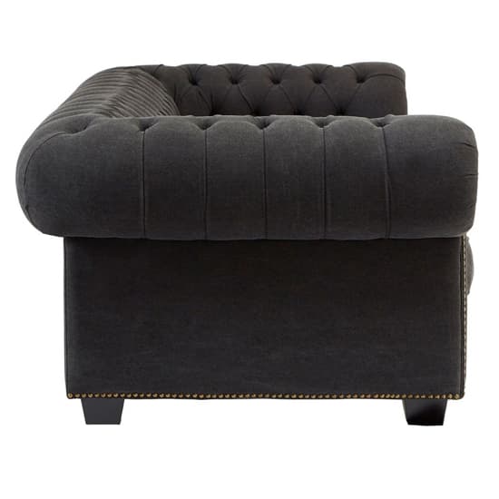 Lincolno Upholstered Fabric 3 Seater Sofa In Black_3