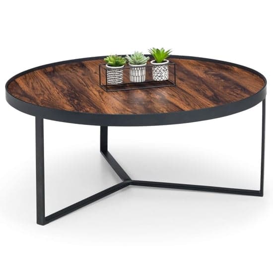 Lamis Wooden Coffee Table In Walnut With Black Metal Base_2