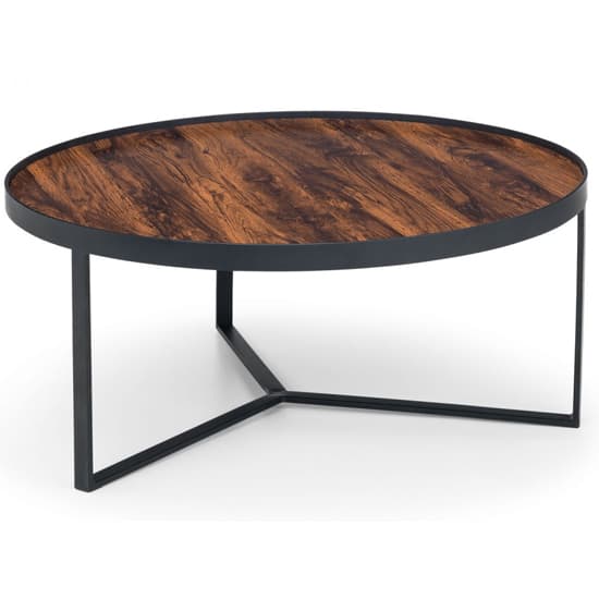 Lamis Wooden Coffee Table In Walnut With Black Metal Base_4