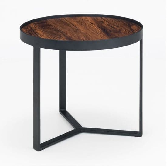 Lamis Wooden Lamp Table In Walnut With Black Metal Base_3