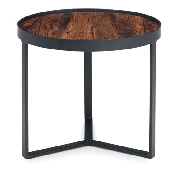 Lamis Wooden Lamp Table In Walnut With Black Metal Base_4