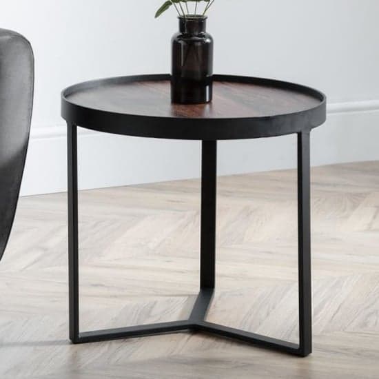 Lamis Wooden Lamp Table In Walnut With Black Metal Base_1