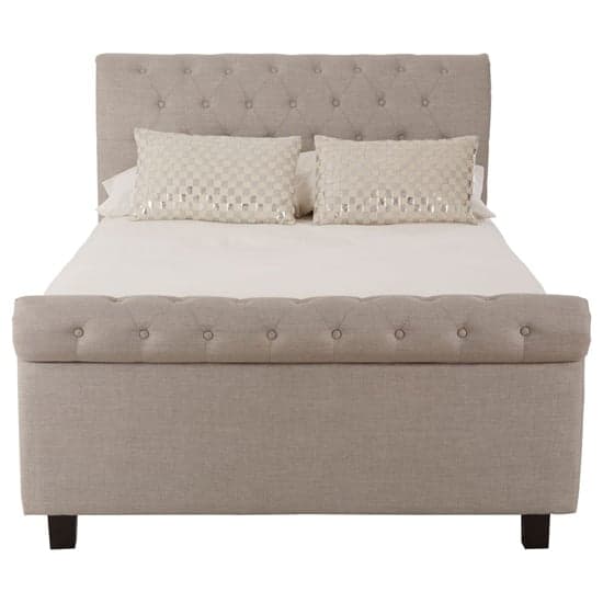 Lionrock Fabric Storage Ottoman Double Bed In Light Grey_2