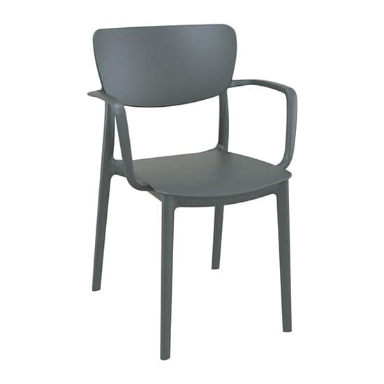 Lisa Dark Grey Polypropylene Dining Chairs In Pair_2