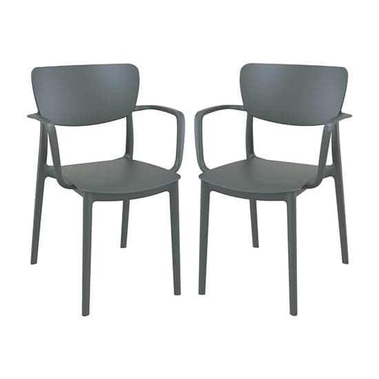 Lisa Dark Grey Polypropylene Dining Chairs In Pair_1