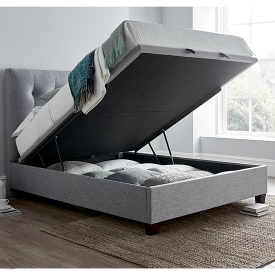 Lisbon Marbella Fabric Ottoman King Size Bed In Grey Furniture in Fashion