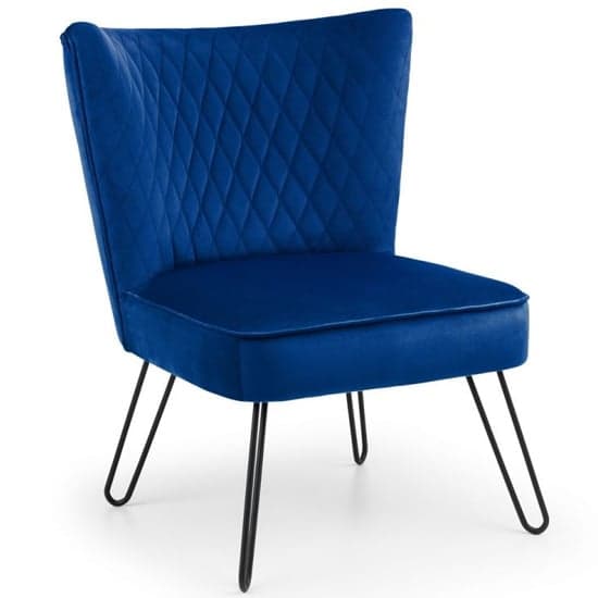 Lalette Velvet Bedroom Chair In Blue_2