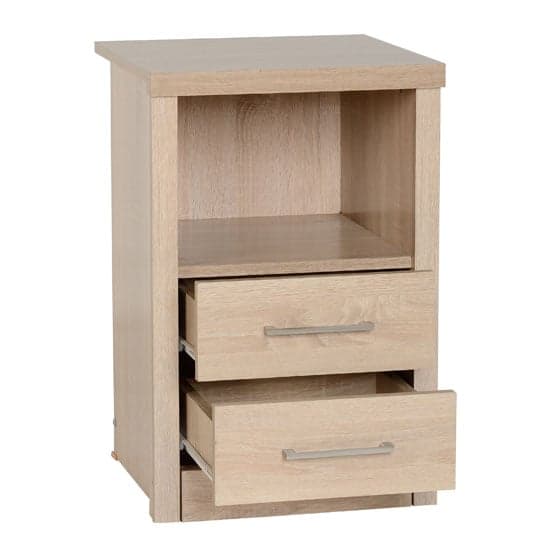 Laggan Wooden Bedside Cabinet With 2 Drawers In Light Oak_2