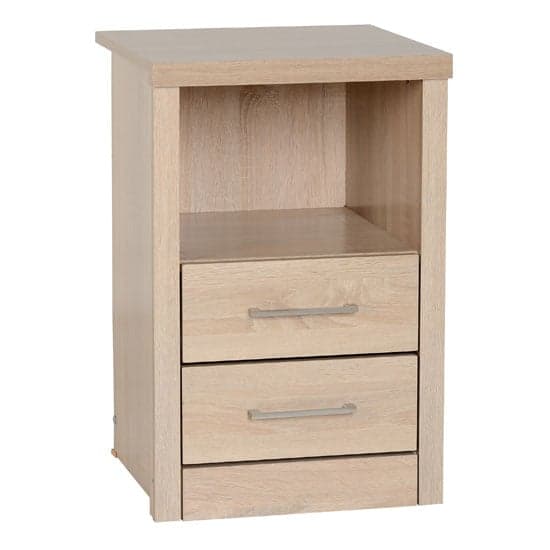 Laggan Wooden Bedside Cabinet With 2 Drawers In Light Oak_1