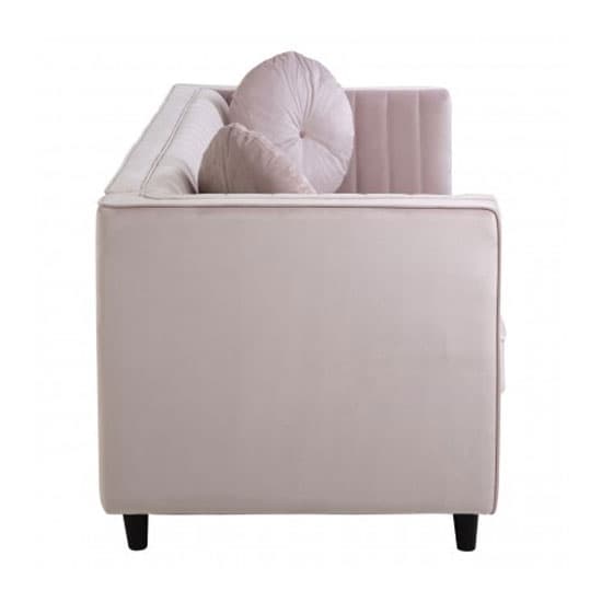 Lismore Upholstered Velvet 3 Seater Sofa In Pink_3