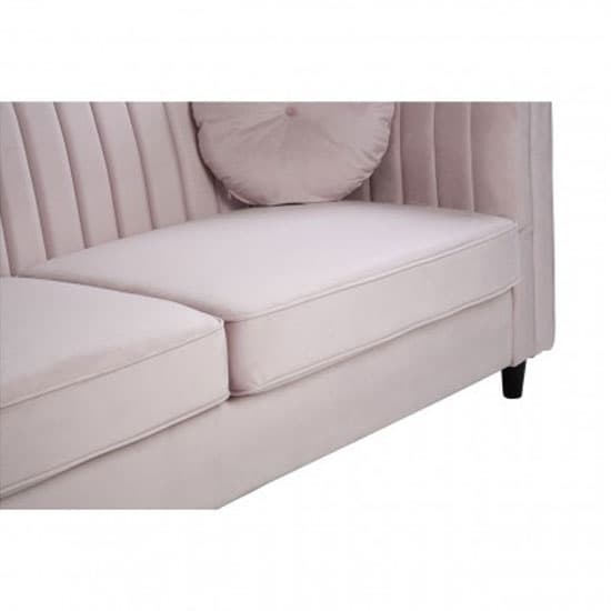 Lismore Upholstered Velvet 3 Seater Sofa In Pink_5